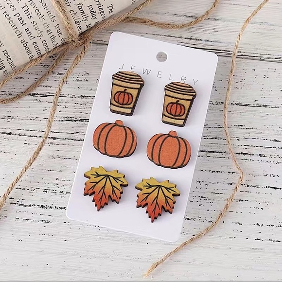 Jewelry - Autumn Harvest Pumpkin Earrings - 3 pairs